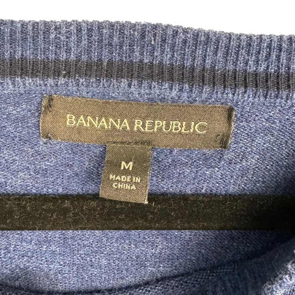 Banana Republic Sweater‎ Size M Mens Blue Crew Neck Cotton